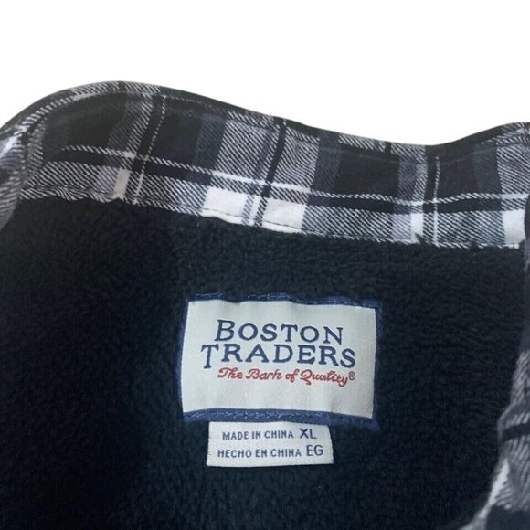 Boston Traders Flannel Trucker Jacket Men’s Size XL Fleece Lined Gray Plaid - Picture 2 of 5